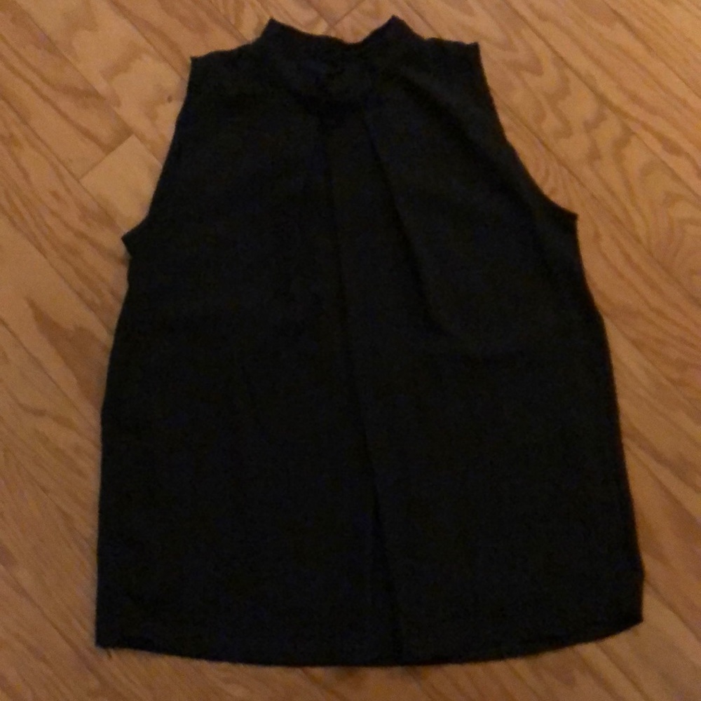 Black High Neck Sleeveless Blouse